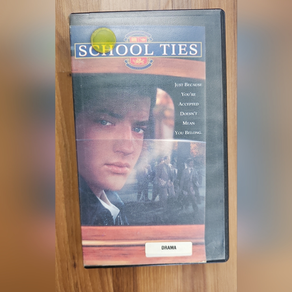 School Ties VHS Tape, Rental Case, Vintage